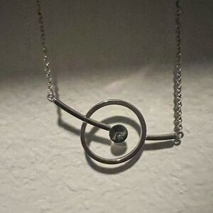 Silver necklace with blue/grey stone, great condition